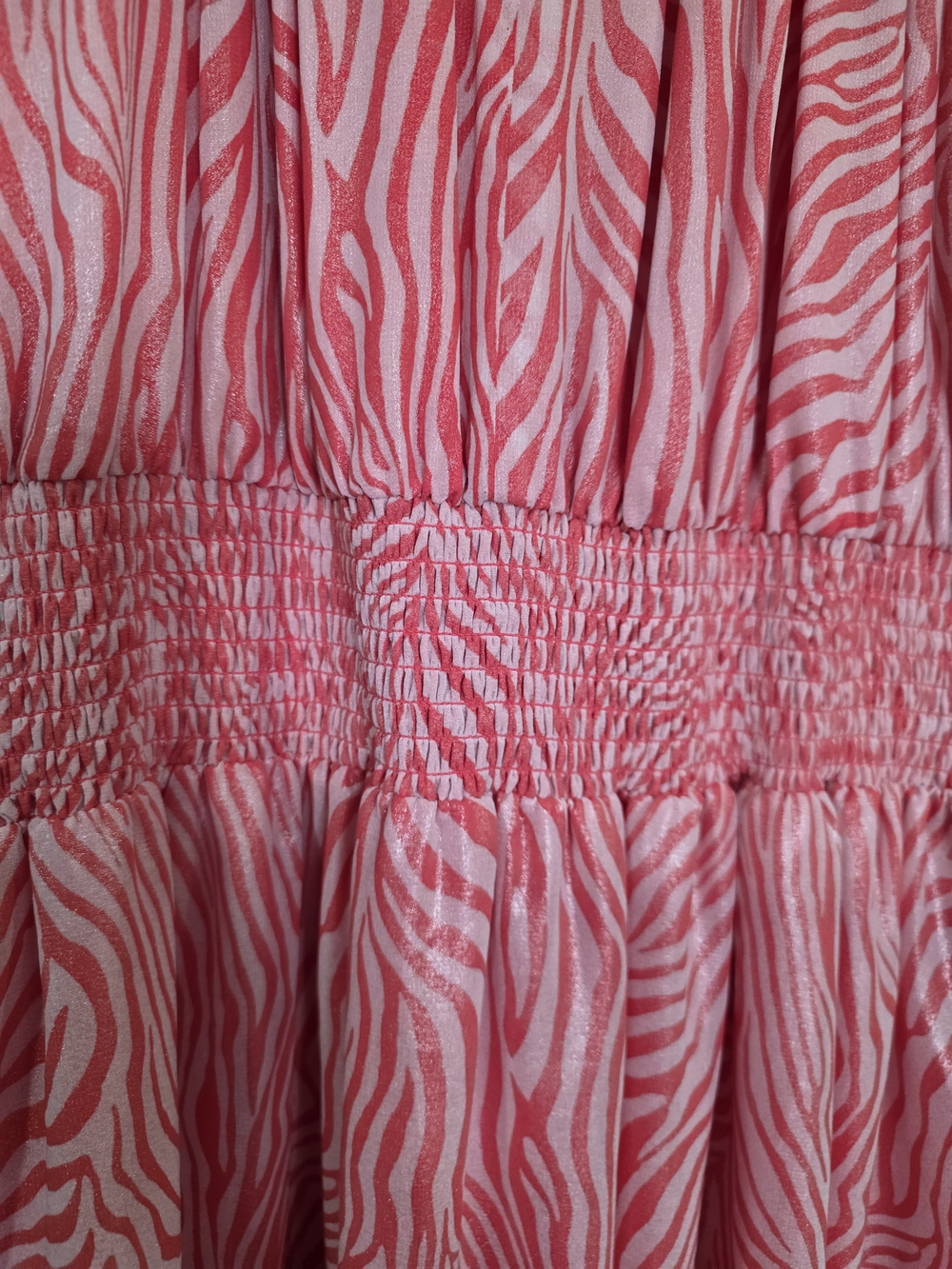 Michael Kors Pink Zebra-Print Halter Maxi Dress with Chain Detail - Picture 4 of 8